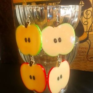 Two pairs of apple earrings